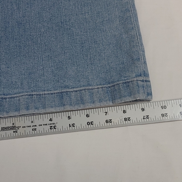 Madewell Mid-rise Kick Out Crop Denim Blue Jean Size 33 Front Patch Pockets - Picture 11 of 14